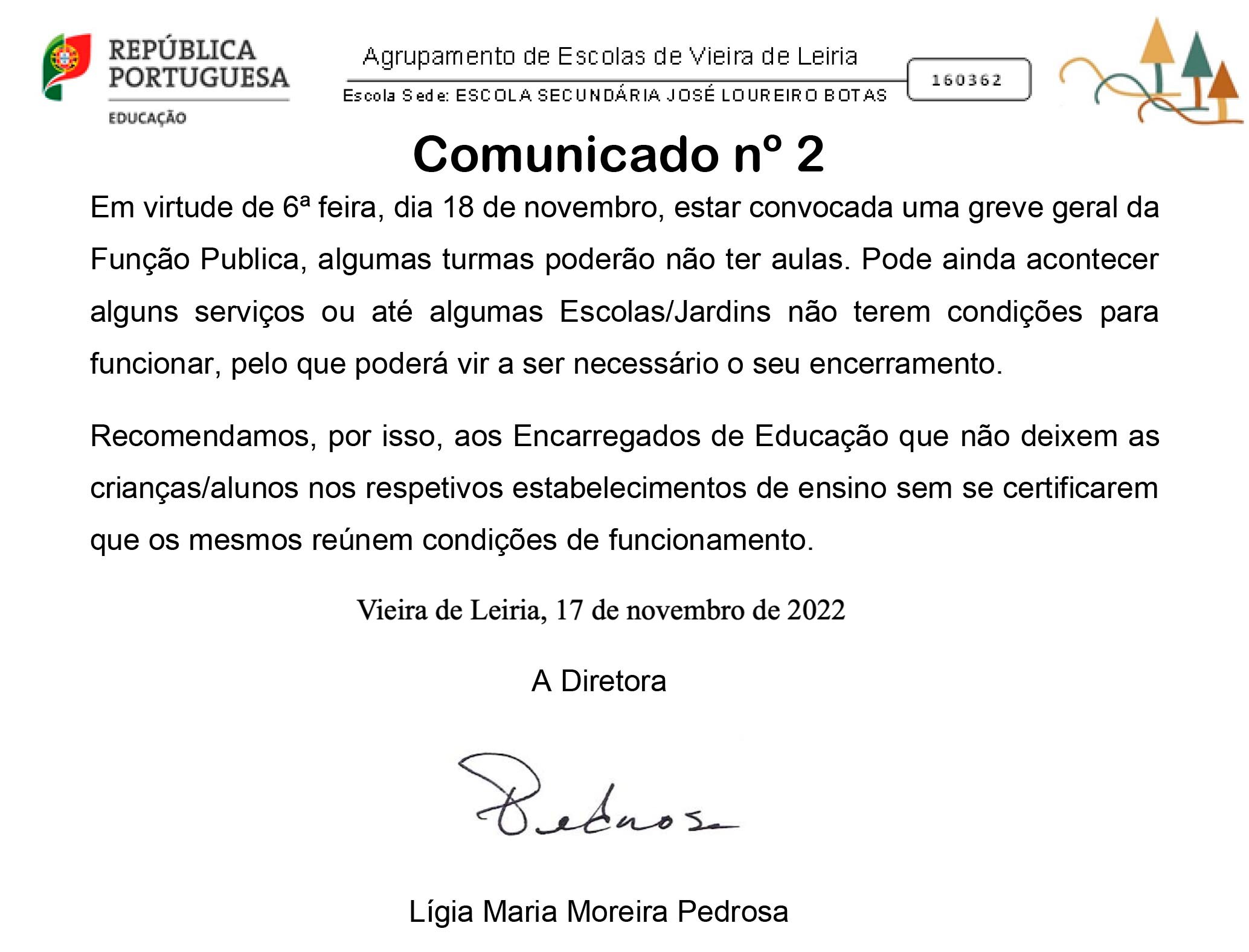 Comunicado nº 2 greve JS