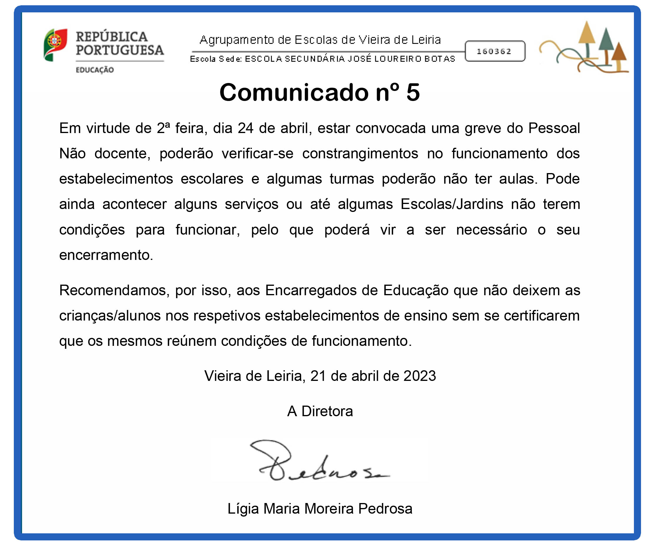 Comunicado nº 5 greve