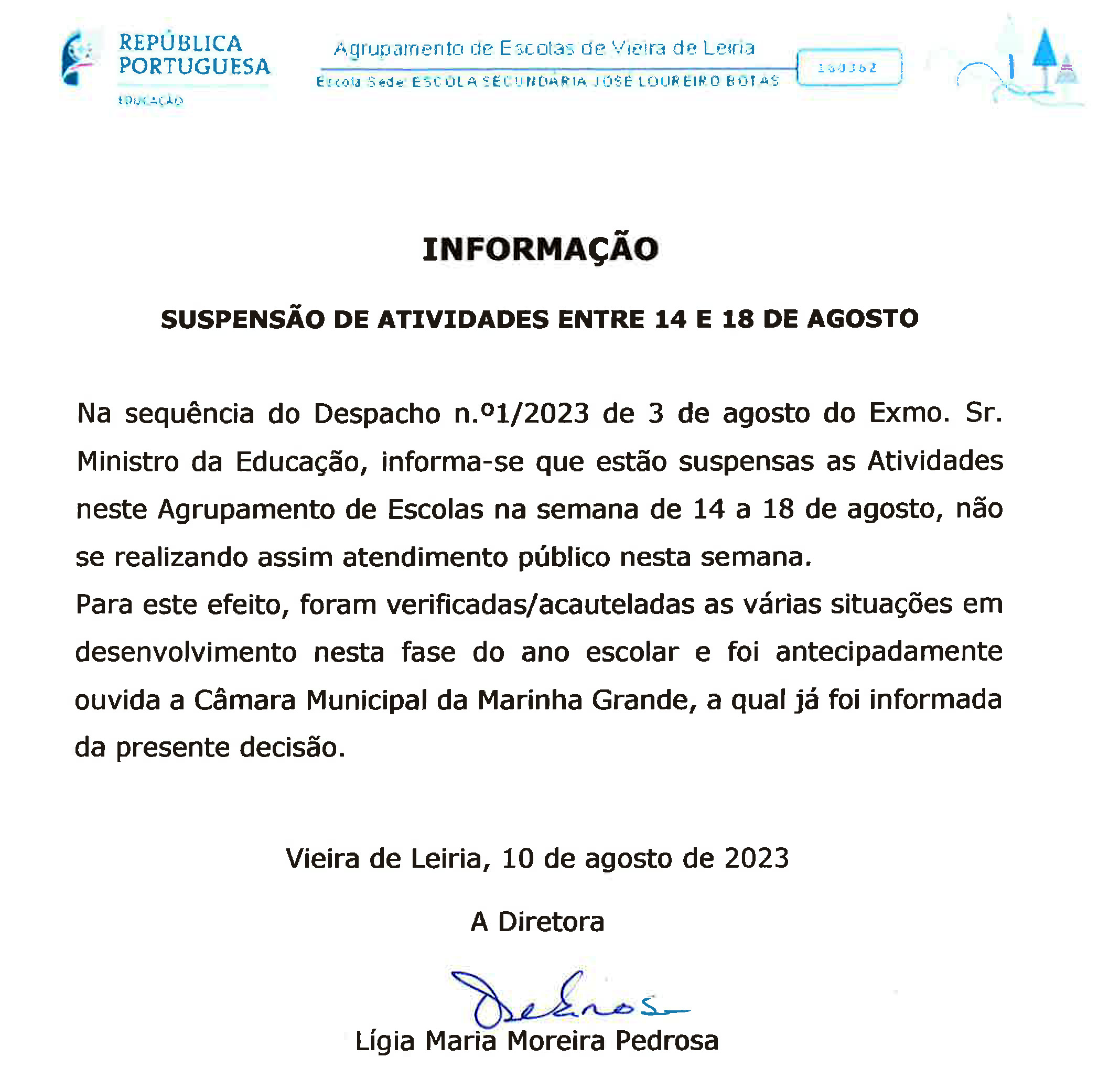 Informação suspens ativid