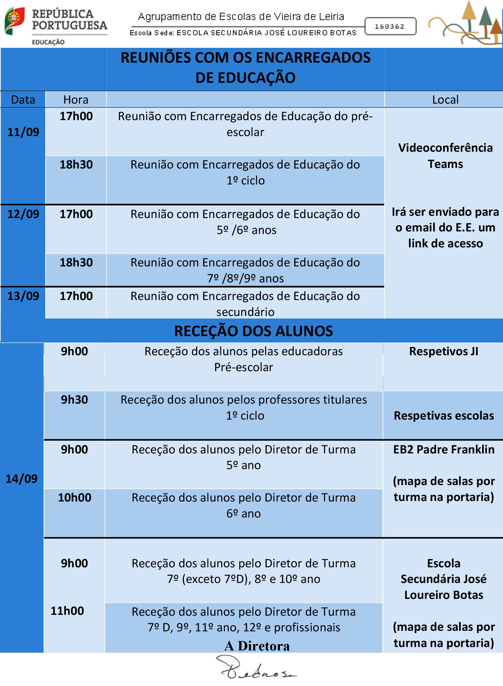 inicio ano escolar 2